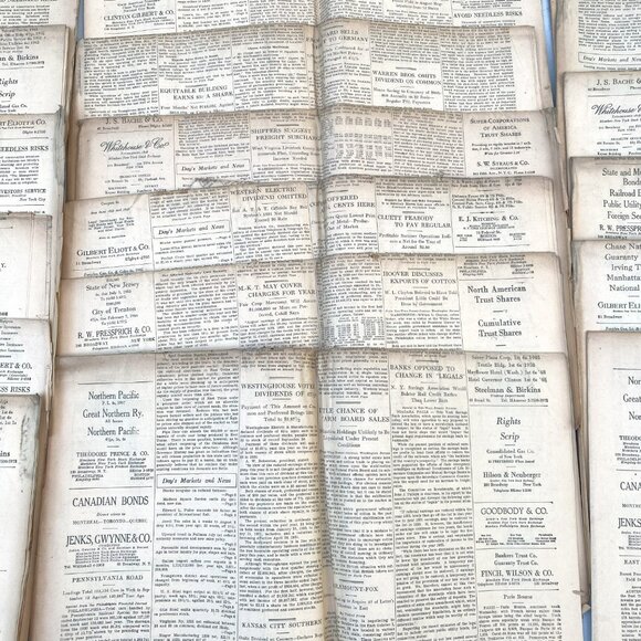 Vintage Wall Street Journal September 1931 Stock Market Crash Paper Ephemera - Picture 7 of 9